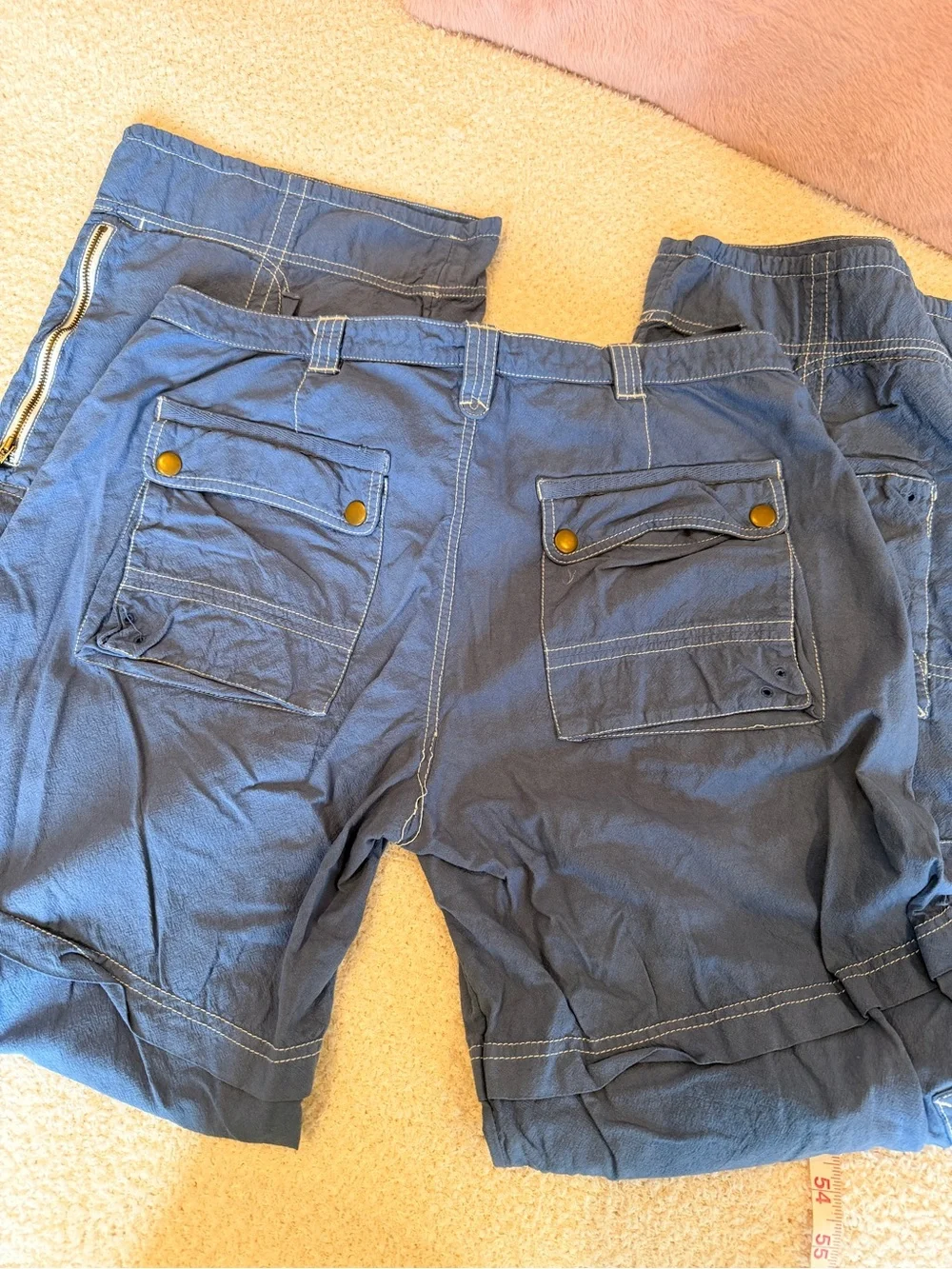 Free People Last Time Stacked Parachute Pants (professionally died BLUE)